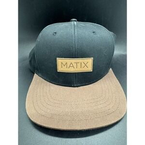Matix Box Logo Flat Bill Snapback Hat  Brown Tan One Sz 100% Cotton